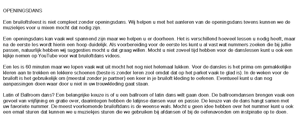 openingsdans voor uw huwelijk